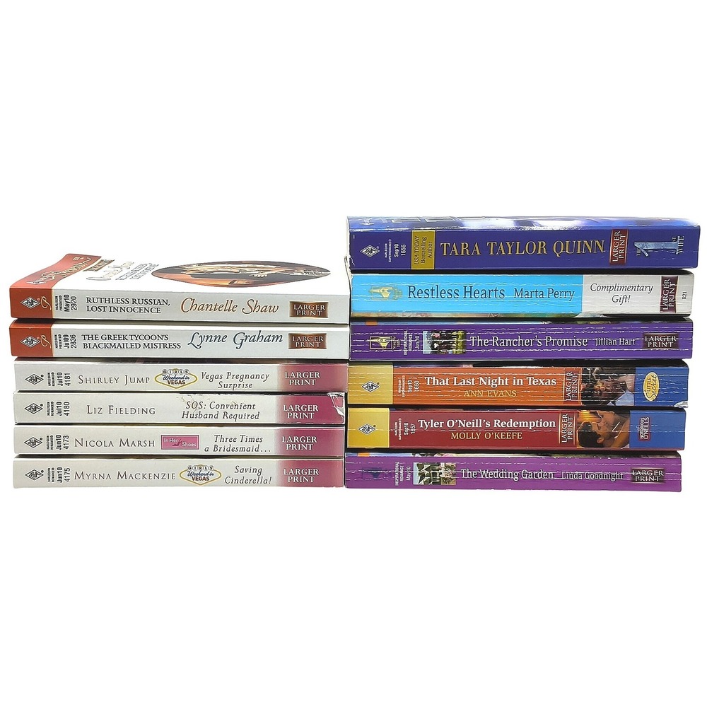 Harlequin Romance Books Lot‎ 12 Larger Print Romantic Novels 08-2010 Assorted